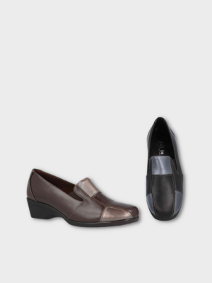 zapatos de vestir para mujer comodos Be Relax negro- marrón